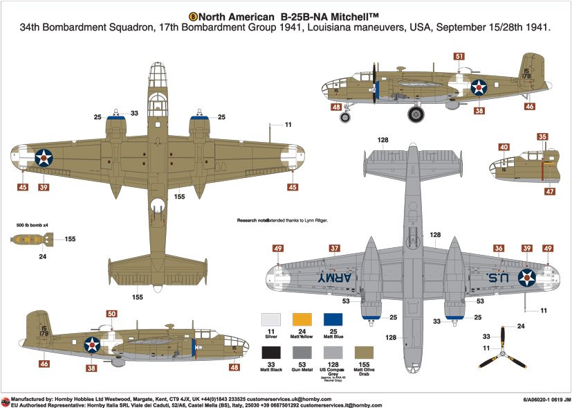 Airfix North American B-25B Mitchell Doolittle Raider A06020 on the Airfix Workbench blog