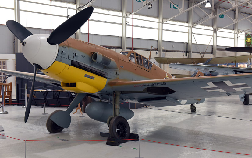 Messerschmitt Bf 109G-2 'Black 6' at Cosford on Airfix and Corgi Aerodrome