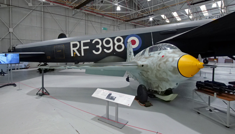 Messerschmitt Me 163 Komet Axis air power collection at Cosford on Airfix and Corgi Aerodrome