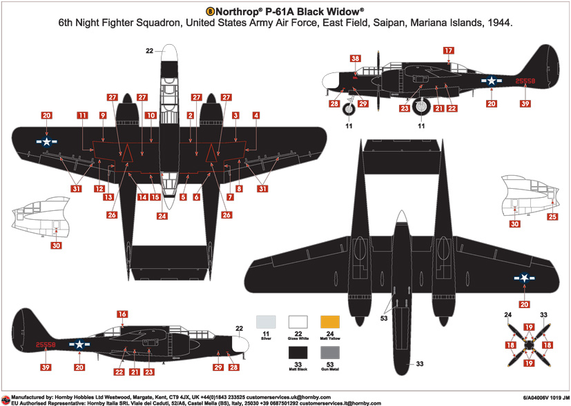 Airfix Vintage Classics Northrop P-61 Black Widow model kit feature on the Airfix Workbench blog