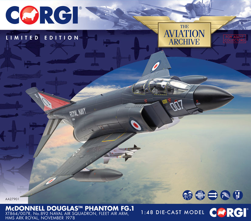 Corgi AA27901 1/48 Mcdonnell Douglas Phantom FG.1 XT864/007R NO.892 Raf Sqn 