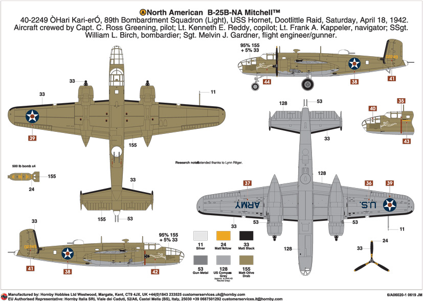 Airfix North American B-25B Mitchell Doolittle Raider A06020 on the Airfix Workbench blog