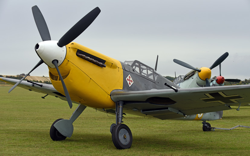 Duxford's Battle of Britain Spitfire tribute to RAF 100 Buchons on Airfix and Corgi Aerodrome