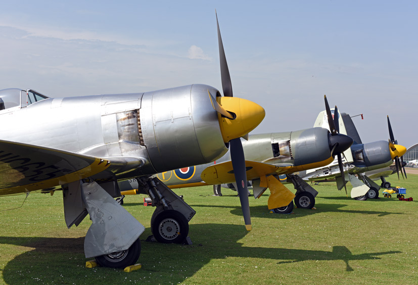 Duxford Air Festival 2018 review Hawker Sea Fury trio on Airfix and Corgi Aerodrome