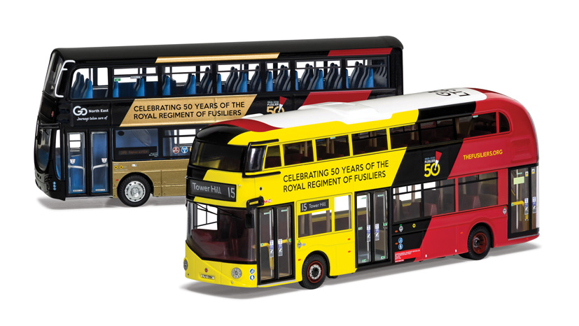 Corgi Royal Regiment of Fusiliers 50th Anniversary Bus set OM46620 on Corgi Diecast Diaries Blog