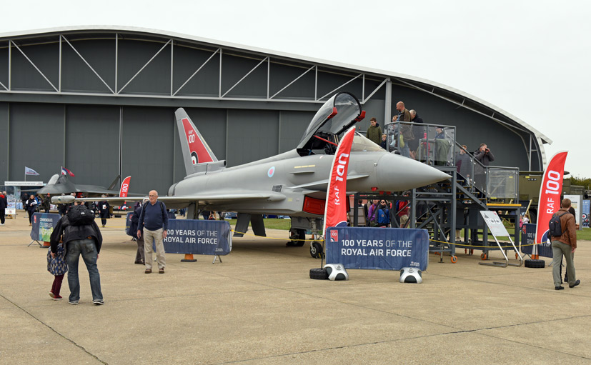  RAF 100 ground display Typhoon FGR4 at Duxford on Airfix and Corgi Aerodrome