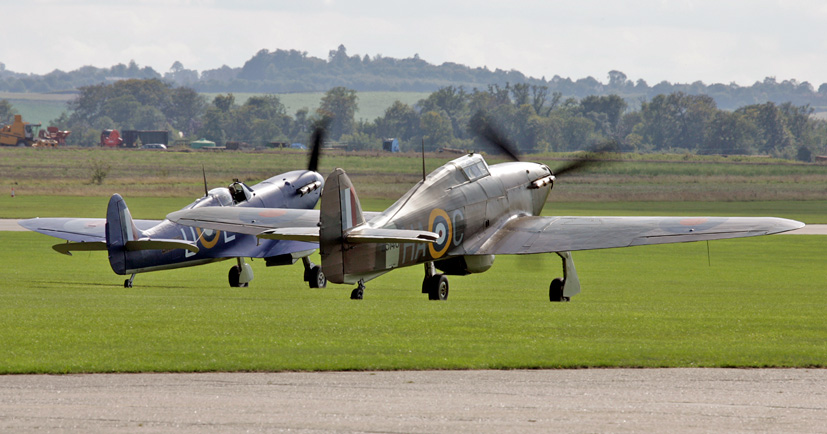 Merlins over Malta fighters prepare to leave Duxford on Wednesday 14th September 2005 Merlins over Malta 15th Anniversary review Spitfire and Hurricane on the Airfix and Corgi Aerodrome blog
