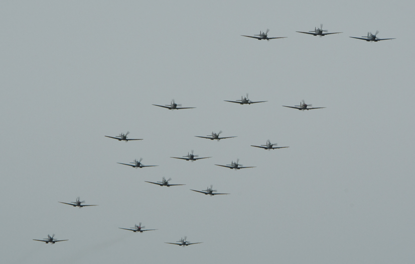 Duxford's Battle of Britain Spitfire tribute to RAF 100 on Airfix and Corgi Aerodrome