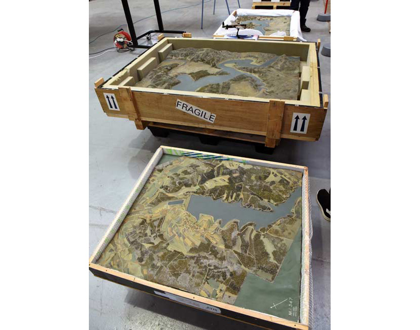 original Dambusters attack briefing maps and Corgi Lancaster model on Corgi die-cast diaries blog