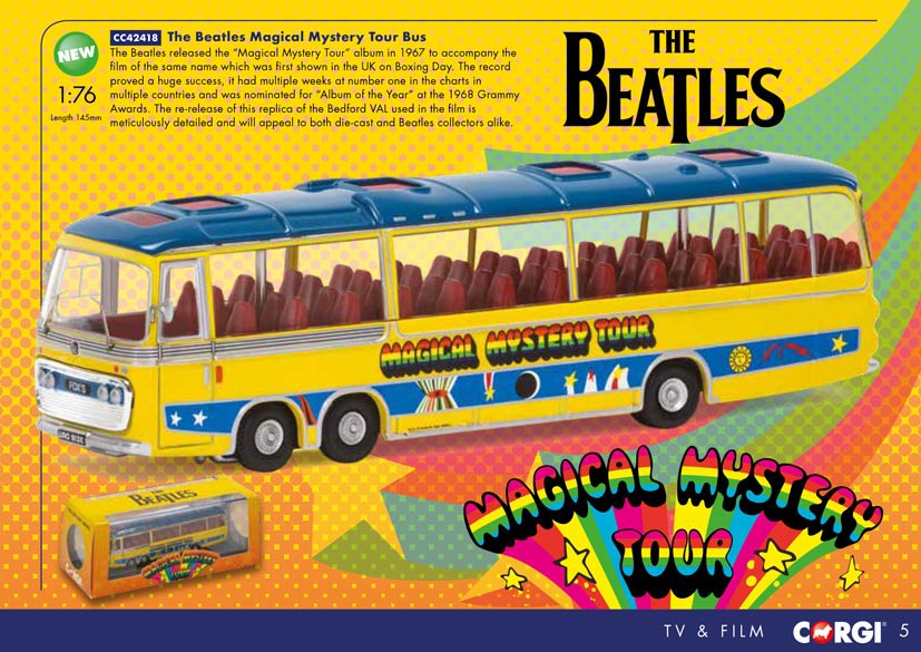 CC42418 Beatles Magical Mystery Tour Bus 50th Anniversary on Corgi die-cast diaries blog