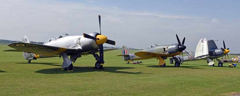 Duxford Air Festival 2018 review Hawker Sea Fury trio on Airfix and Corgi Aerodrome