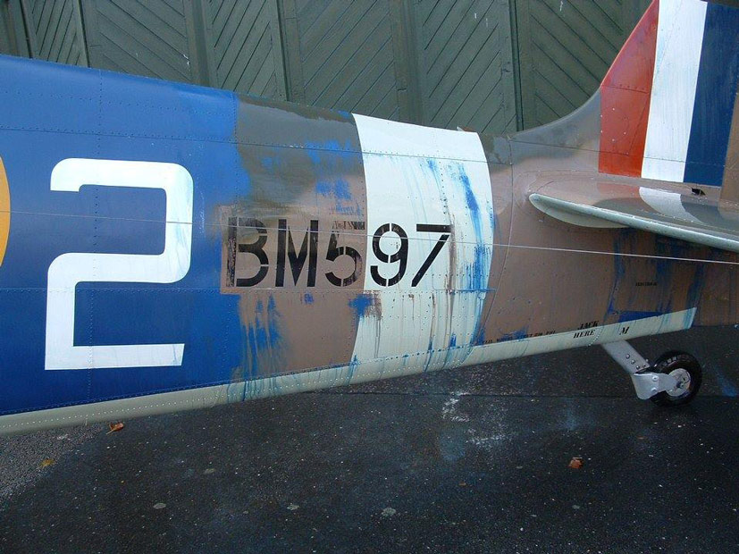 HAC Supermarine Spitfire Vb BM597 wearing a temporary blue scheme for her Malta trip Merlins over Malta 15th Anniversary review Spitfire and Hurricane on the Airfix and Corgi Aerodrome blog