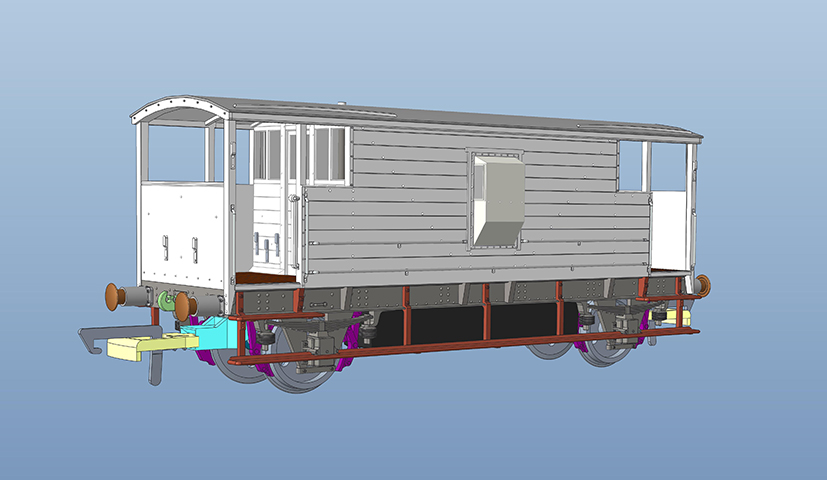 Hornby Engine Shed LMS Brake Van CAD