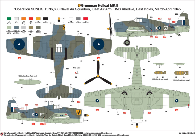 New Grumman F6F-5 Hellcat Fleet Air Arm WWII scheme details on the Airfix Workbench blog