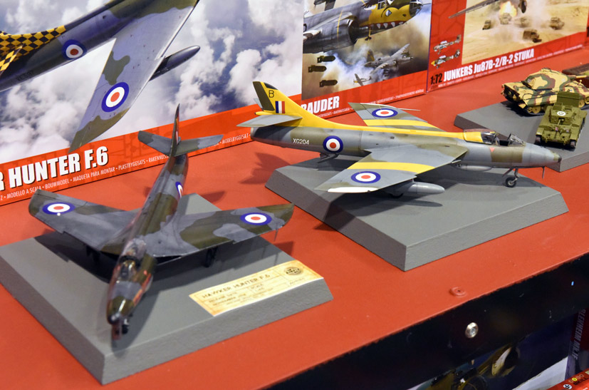 Airfix Hawker Hunter F6 models on the Airfix stand at Telford on the Airfix Workbench blog
