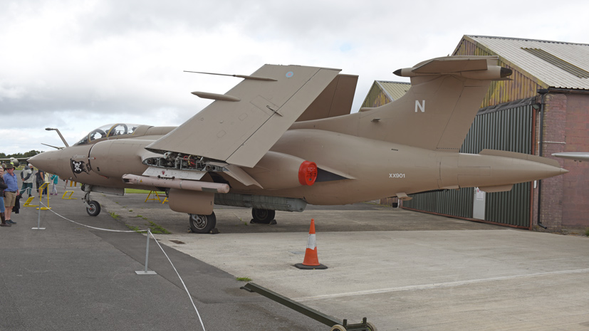 Gulf War Blackburn Buccaneer at the Yorkshire Air Museum on Airfix and Corgi Aerodrome