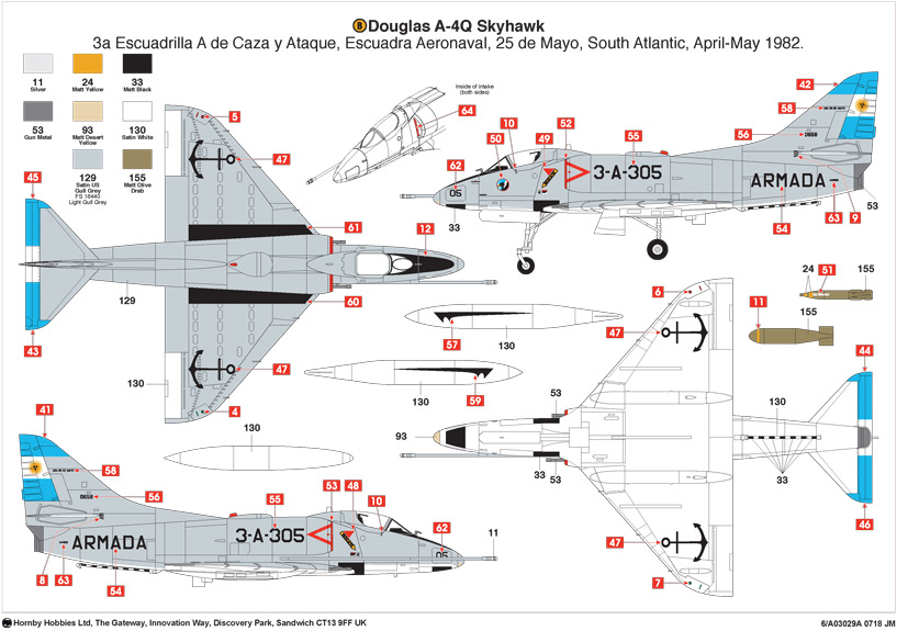 Argentine Navy A4Q Skyhawk A03029A Falklands War on the Airfix Workbench blog