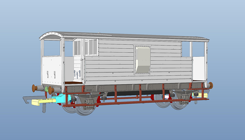 Hornby Engine Shed LMS Brake Van CAD