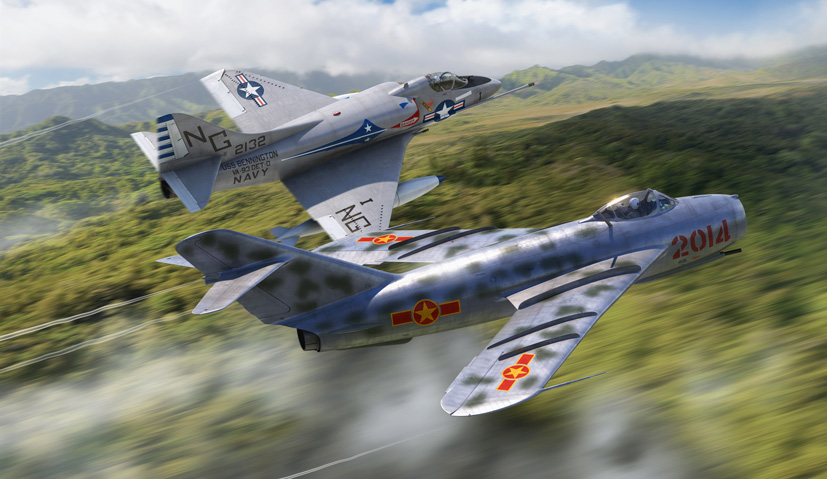 Airfix Dogfight Doubles kit A50185 MiG 17 and Douglas A4 Skyhawk on the Airfix Workbench blog
