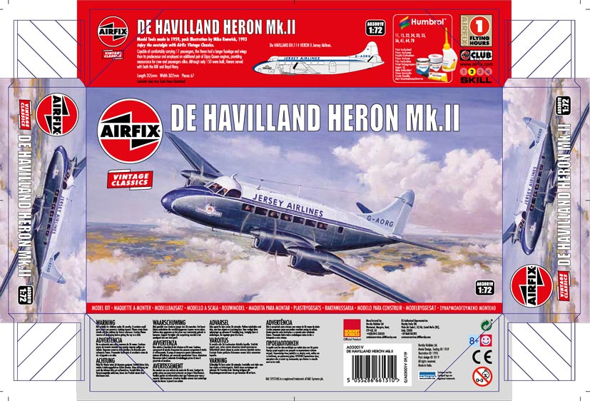 Airfix Vintage Classics de Havilland DH114 Heron II G-AORG A03001V on the Airfix Workbench blog