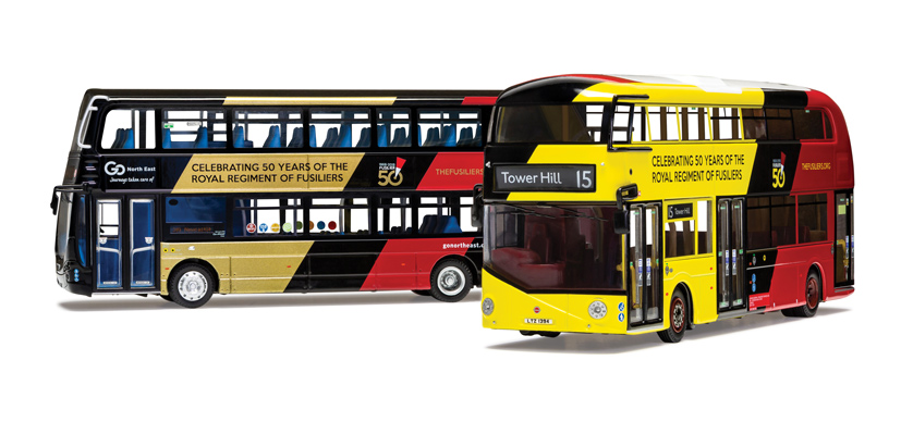 Corgi Royal Regiment of Fusiliers 50th Anniversary Bus set OM46620 on Corgi Diecast Diaries Blog