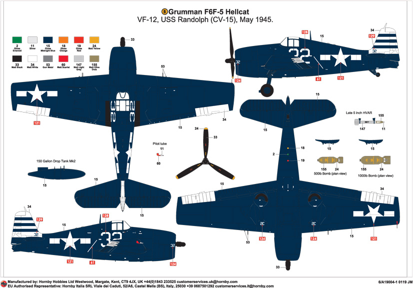 New Grumman F6F-5 Hellcat Fleet Air Arm WWII scheme details on the Airfix Workbench blog