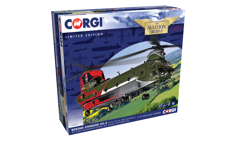 AA34215 Corgi Aviation Archive Boeing Chinook RAF No18 Squadron Centenary ZA712 on Corgi die-cast diaries blog