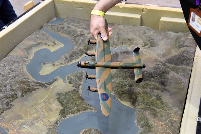 original Dambusters attack briefing maps and Corgi Lancaster model on Corgi die-cast diaries blog