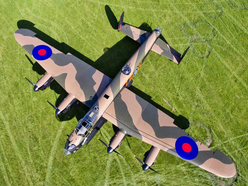 East Kirkby Avro Lancaster and De Havilland Mosquito drone footage feature on the Airfix and Corgi Aerodrome blog