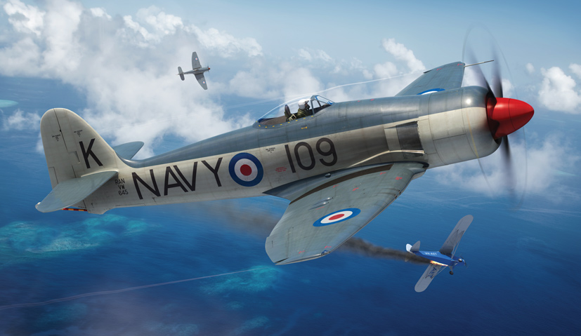 Exclusive new Airfix Hawker Sea Fury FB11 Export Edition artwork A06106 on the Airfix Workbench blog