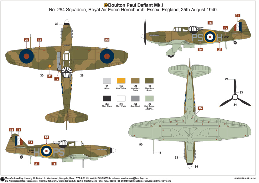 Airfix Battle of Britain Boulton Paul Defiant Mk.I A05128A on the Airfix Workbench blog