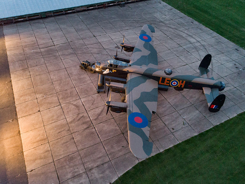 East Kirkby Avro Lancaster and De Havilland Mosquito drone footage feature on the Airfix and Corgi Aerodrome blog