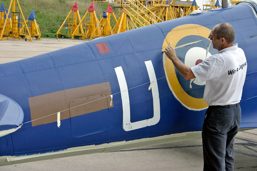 HAC Supermarine Spitfire Vb BM597 wearing a temporary blue scheme for her Malta trip Merlins over Malta 15th Anniversary review Spitfire and Hurricane on the Airfix and Corgi Aerodrome blog