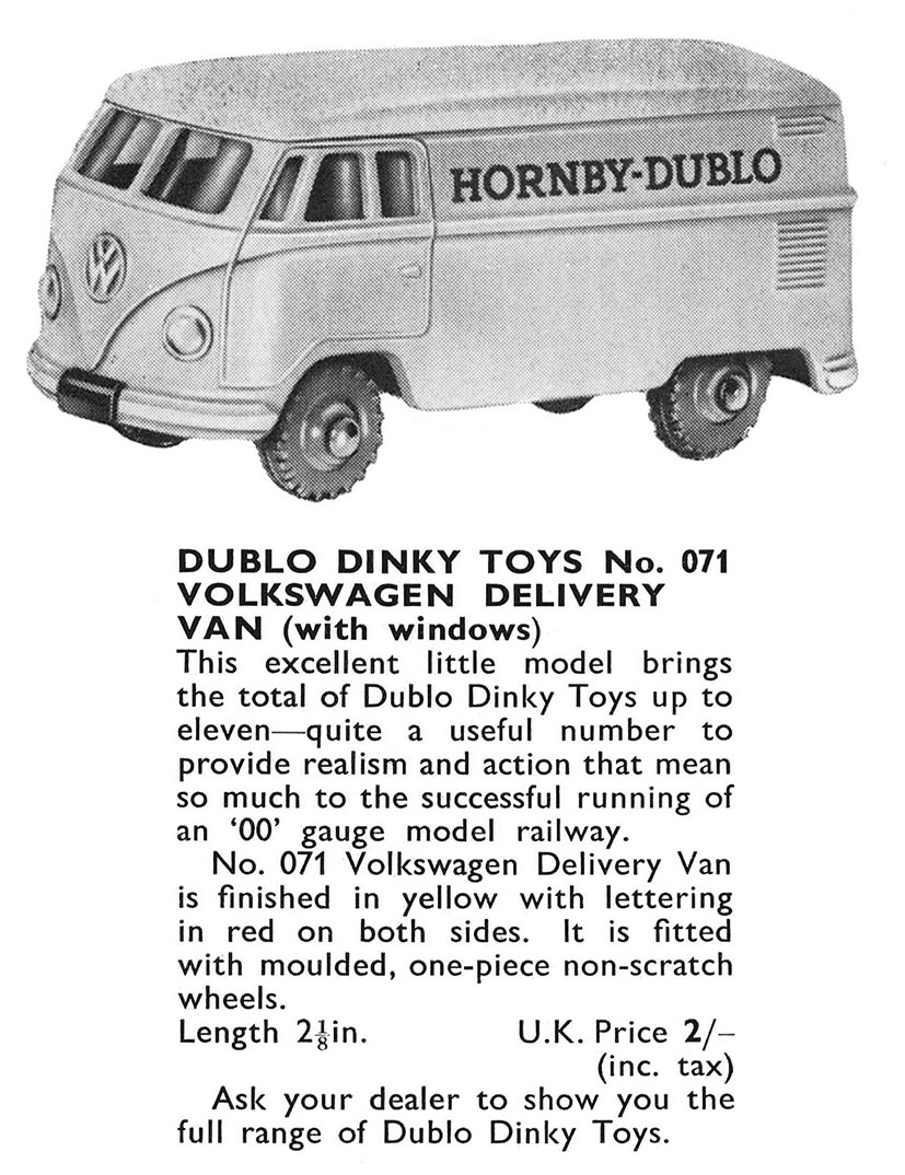 VW delivery Van Dublo Dinky Toys | Hornby Model Railways
