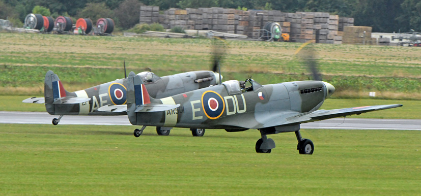 Duxford's Battle of Britain Spitfire tribute to RAF 100 on Airfix and Corgi Aerodrome
