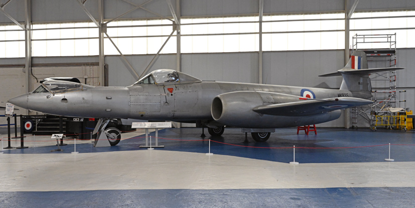 Special RAF Museum night photography event featuring Gloster Meteor F8 Prone Pilot WK935 on the Airfix and Corgi Aerodrome blog