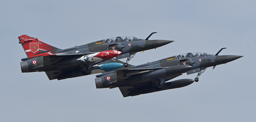 French Air Force Couteau Delta Mirage 2000D RIAT 2018 tribute to RAF 100 on Airfix and Corgi Aerodrome