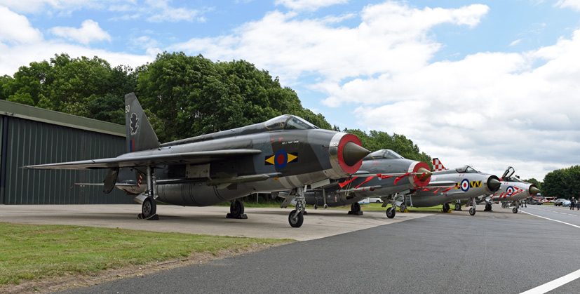 Exclusive Lightning Preservation group four Lightning gathering on Airfix and Corgi Aerodrome