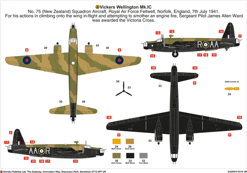 New Airfix Vickers Wellington Bomber A08019 James Allen Ward VC on the Airfix Workbench blog