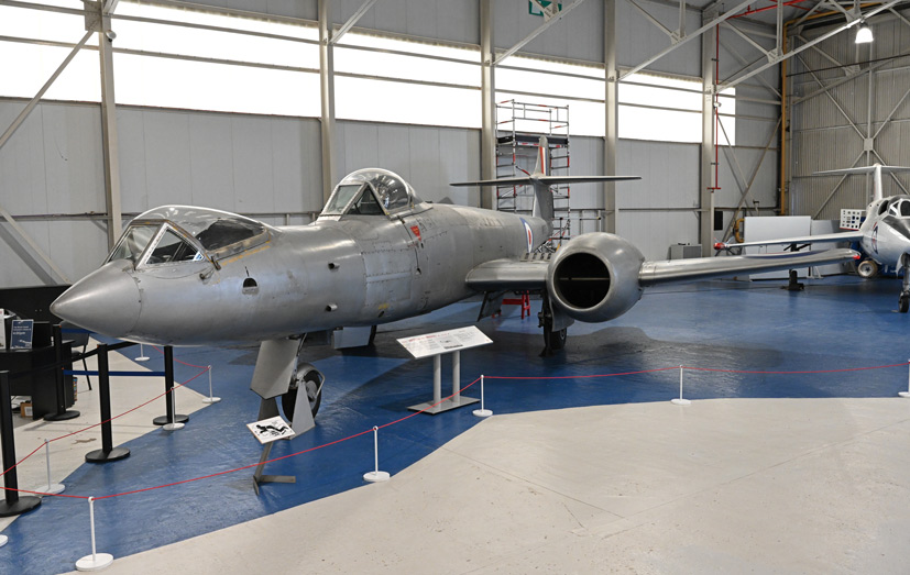 Special RAF Museum night photography event featuring Gloster Meteor F8 Prone Pilot WK935 on the Airfix and Corgi Aerodrome blog