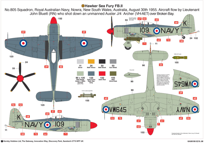 Exclusive new Airfix Hawker Sea Fury FB11 Export Edition artwork A06106 on the Airfix Workbench blog
