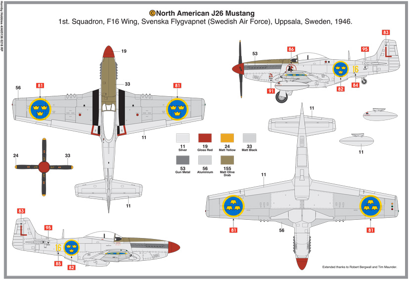 Airfix A05136 North American J26 Mustang Swedish Air Force on the Airfix Workbench blog