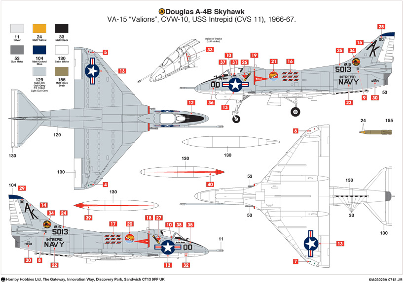Early US Navy jet power A4 Skyhawk A03029A on the Airfix Workbench blog