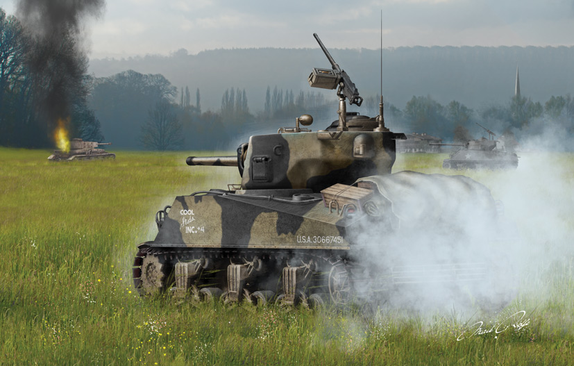 Airfix Sherman M4A3 tank kit A1365 US Army Black Panthers on the Airfix Workbench blog