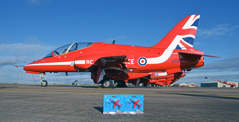 Classic Royal Air Force aerobatic team the Red Arrows on Airfix and Corgi Aerodrome
