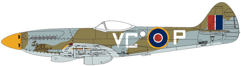 Rolls Royce Griffon powered Airfix Supermarine Spitfire FR Mk.XIV A05135 on the Airfix Workbench blog