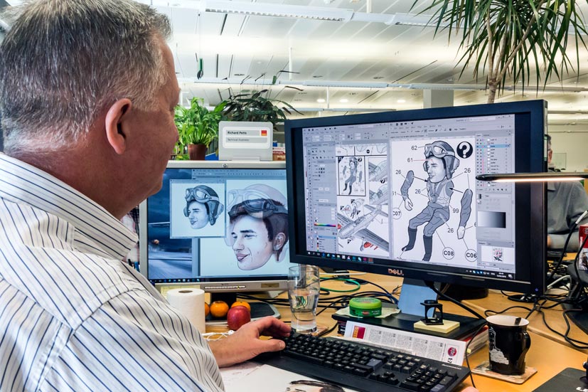 Airfix illustrator Richard Petts Airfix instruction booklet caricature competition winner on the Airfix Workbench blog