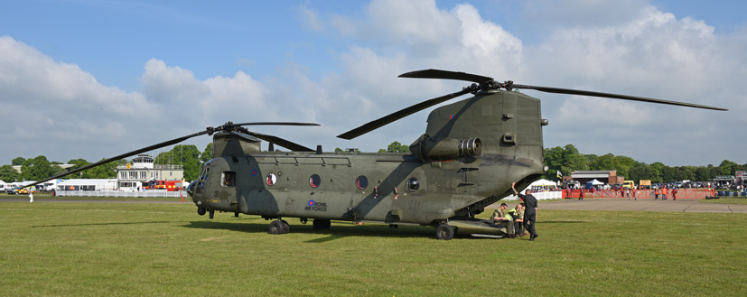 RAF Chinook Display Team at Duxford on the Airfix and Corgi Aerodrome blog
