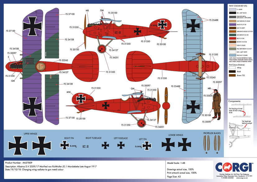 Albatros DV - 2059/17, Manfred von Richthofen, Jagdgeschwader 1, Marckebeke airfield, Belgium, Late August 1917 Albatros DV - 2059/17, Manfred von Richthofen, Jagdgeschwader 1, Marckebeke airfield, Belgium, Late August 1917