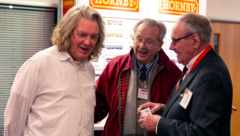 James May inspects a Hornby train at their famous Margate site on Corgi die-cast diaries blog
